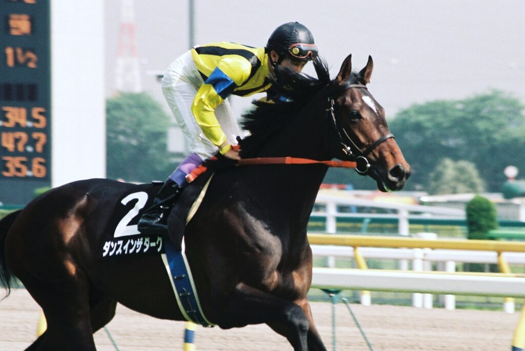 満開の桜のもとで開催された2004年・桜花賞。名門が送り出した良血牝馬